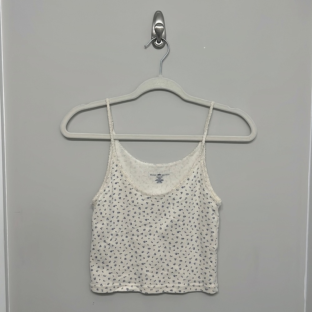 brandy melville floral tank top: one size